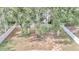 Large backyard with mature trees and a white vinyl fence at 2718 Se 45Th Ave, Ocala, FL 34480