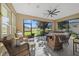 Relaxing screened porch with wicker furniture and hot tub at 5106 Nw 35Th Lane Rd, Ocala, FL 34482