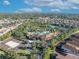 Aerial view of community pool, tennis courts, and clubhouse at 5437 Misty Oak Cir, Davenport, FL 33837