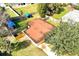 Aerial view of house, showing backyard and landscaping at 112 Azalea Ln, Sanford, FL 32773