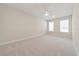 Large bedroom featuring neutral carpet, a ceiling fan, and abundant natural light from two large windows at 13200 Faro Ct # 44, Winter Garden, FL 34787