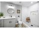 Spa-like bathroom with marble shower and modern fixtures at 1404 N Cove Blvd, Longwood, FL 32750