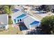 Blue house with gray roof and solar panels, in a suburban neighborhood at 429 Copperstone Cir, Casselberry, FL 32707