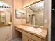 Clean bathroom with a large vanity and mirror at 429 Copperstone Cir, Casselberry, FL 32707