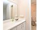 Bathroom with a single sink vanity and tiled floor at 669 Grenadine Ct # S, Winter Park, FL 32792