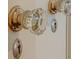 Close-up of antique glass doorknobs and keyholes at 1516 17Th Nw St, Winter Haven, FL 33881