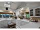 Galley kitchen with white cabinets and granite countertops at 1611 Walnut Ave, Winter Park, FL 32789