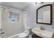 Bathroom with shower/tub combo and updated vanity at 1621 Riveredge Rd, Oviedo, FL 32766