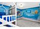 bedroom with Frozen mural and bunk beds at 1919 Tropical Palms Cir, Kissimmee, FL 34747