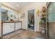 Clean bathroom with double vanity and tiled flooring at 23627 Franklin Ave, Sorrento, FL 32776