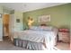 King-size bed, nightstands, and green walls at 120 Georgetown Dr, Casselberry, FL 32707