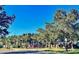 Community playground with colorful equipment, covered seating, and lush landscaping at 1855 Sugar Cove Ct, Ocoee, FL 34761
