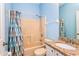 Clean bathroom with shower/tub combo and granite vanity at 1715 Concert Rd, Deltona, FL 32738