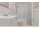 Clean bathroom with shower/tub combo and white vanity at 1819 Paloma Ave, Sanford, FL 32771