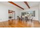 Bright dining area with hardwood floors and exposed wooden beams at 1819 Paloma Ave, Sanford, FL 32771