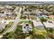 Aerial view showcasing a neighborhood with houses, roads, and lush green spaces at 237 Hazeltine Dr, Debary, FL 32713