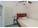 Small bedroom with a double bed and ceiling fan at 3107 S Park Ave, Sanford, FL 32773