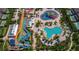 Large community pool and water park with slides at 7697 Fairfax Dr, Kissimmee, FL 34747