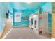 Themed bedroom with bunk beds and mural at 7697 Fairfax Dr, Kissimmee, FL 34747