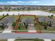 Aerial view of single Gathering home on a large lot at 17608 Sailfin Dr, Orlando, FL 32820