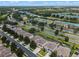 Aerial view of community with houses, roads, and lush green landscape at 7773 Basnett Cir, Kissimmee, FL 34747