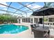 Relaxing screened pool and patio with seating at 322 Apopka St, Winter Garden, FL 34787