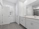 Bathroom with double vanity and walk-in shower at 360 Belmond Dr, Debary, FL 32713