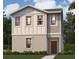 Two-story house with light beige exterior, red door and landscaping at 360 Belmond Dr, Debary, FL 32713