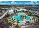 Aerial view of community pool and amenities at 597 Lost Shaker Way, Daytona Beach, FL 32124