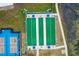 Aerial view of community bocce ball courts at 597 Lost Shaker Way, Daytona Beach, FL 32124