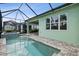 Screened pool and spa with view of home at 597 Lost Shaker Way, Daytona Beach, FL 32124