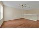 Spacious living room featuring laminate floors and a ceiling fan at 605 Brightview Dr, Lake Mary, FL 32746