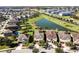 Aerial view of houses, lake, and landscape at 7654 Wilmington Loop, Kissimmee, FL 34747