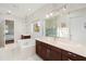 Elegant bathroom with double vanity, soaking tub and separate shower at 8558 Morehouse Dr, Orlando, FL 32836