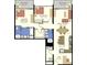 Two-bedroom, two-bath floor plan with open concept living at 150 E Robinson St # 3104, Orlando, FL 32801