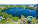 Stunning aerial view of a lake and surrounding park at 150 E Robinson St # 3104, Orlando, FL 32801