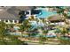 Aerial view of resort-style pool and lazy river at 4355 Scene Ln, Kissimmee, FL 34746