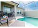 Private screened pool and patio with seating at 4355 Scene Ln, Kissimmee, FL 34746