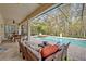 Peaceful screened pool and spa with outdoor seating area at 124 Adler Pt, Oviedo, FL 32765