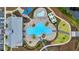 Aerial view of community pool and clubhouse at 6922 Audobon Osprey Cv, Harmony, FL 34773