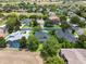 Aerial view of a neighborhood with houses, trees, and a pool at 2764 Kingston Ridge Dr, Clermont, FL 34711