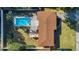 Overhead view of the house, highlighting the pool and backyard area at 3020 Nancy St, Orlando, FL 32806