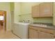 Laundry room with washer, dryer, sink, and cabinets at 4832 Shoreline Cir, Sanford, FL 32771