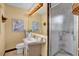 Small bathroom with shower and updated vanity at 5408 Kalmia Dr, Orlando, FL 32807