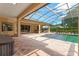 Relaxing pool and patio area with screened enclosure at 858 Cardinal Pointe Cv, Sanford, FL 32771