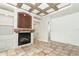 Living room with fireplace and exposed beams at 913 Carlson Dr, Orlando, FL 32804