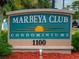 Marbeya Club Condominiums sign at entrance at 1174 Paseo Del Mar # D # 32707, Casselberry, FL 32707