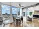 Open dining area with hardwood floors and city views at 150 E Robinson St # 1410, Orlando, FL 32801