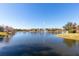 Serene lake featuring a water fountain, surrounded by lush trees at 6228 Lecco Way, Windermere, FL 34786