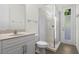 Bathroom with a shower, toilet and modern vanity at 8231 Lynch Dr, Orlando, FL 32835